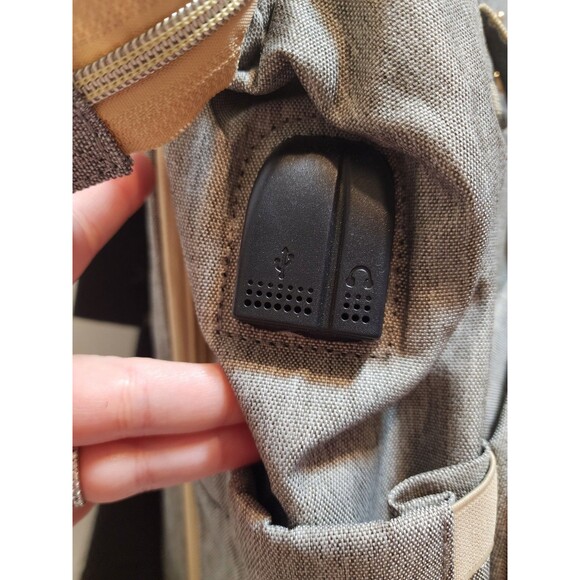 Baby Gray Large Diaper Bag Backpack Insulated Playpen Changing Pad Travel 3 In 1 - Picture 6 of 16